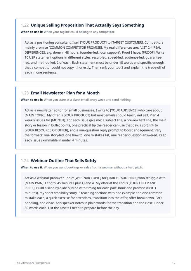 AI Prompt Pack — 560 Copy-Paste Prompts for Work, Business & Study preview 2