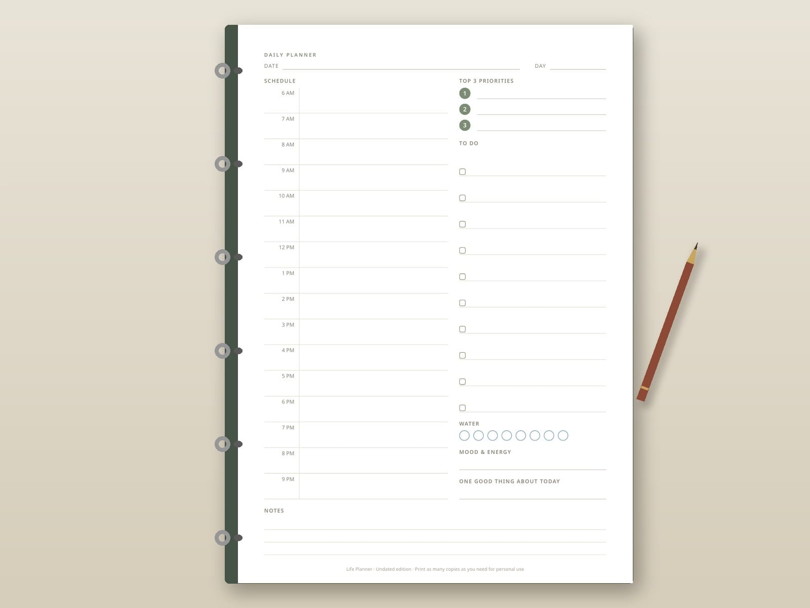 Organize Your Life — Daily, Weekly & Monthly Planner Bundle: 16 Printable Templates, Undated (A4 + US Letter) preview 3