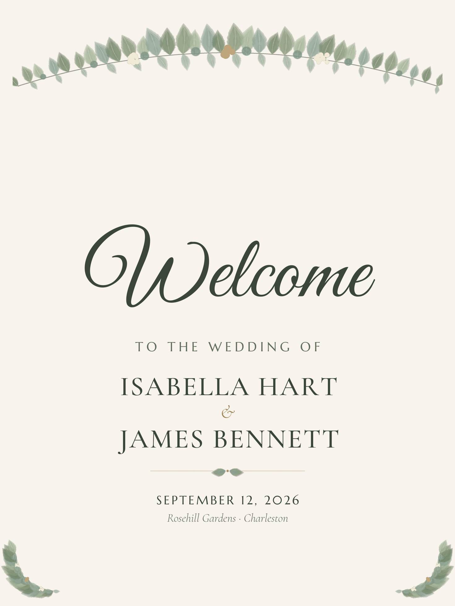 Botanical Wedding Invitation Suite — Editable Wedding Templates (Invitation, RSVP, Welcome Sign, Seating Chart, Menu, Table Numbers & Place Cards) preview 3